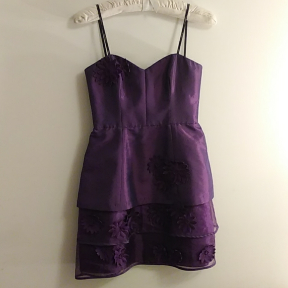 Laundry by Design purple flower applique dress 0 - Picture 2 of 8